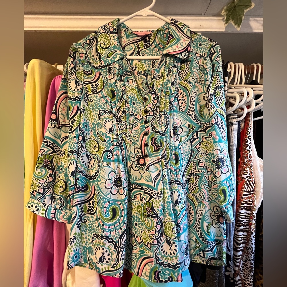 Lilly Pulitzer silk top EUC